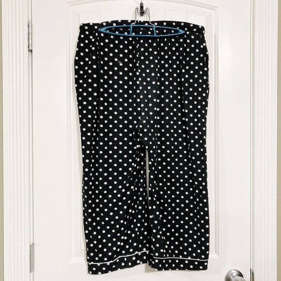 FABULOUS (brand) Black white polka dot capri length pajama pants ~ MEDIUM LARGE - Picture 11 of 11